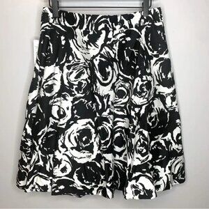 NEW AK Anne Klein Stretch Rose Textured Knee Length Mid Pleats Aspen Skirt NWT 4